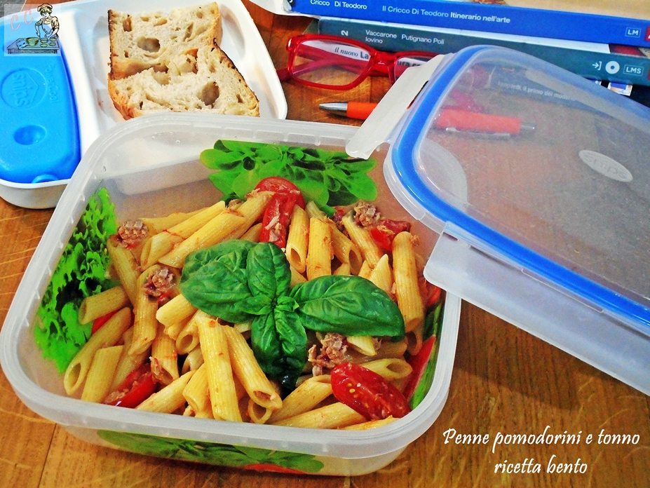 Penne pomodorini e tonno ricetta bento