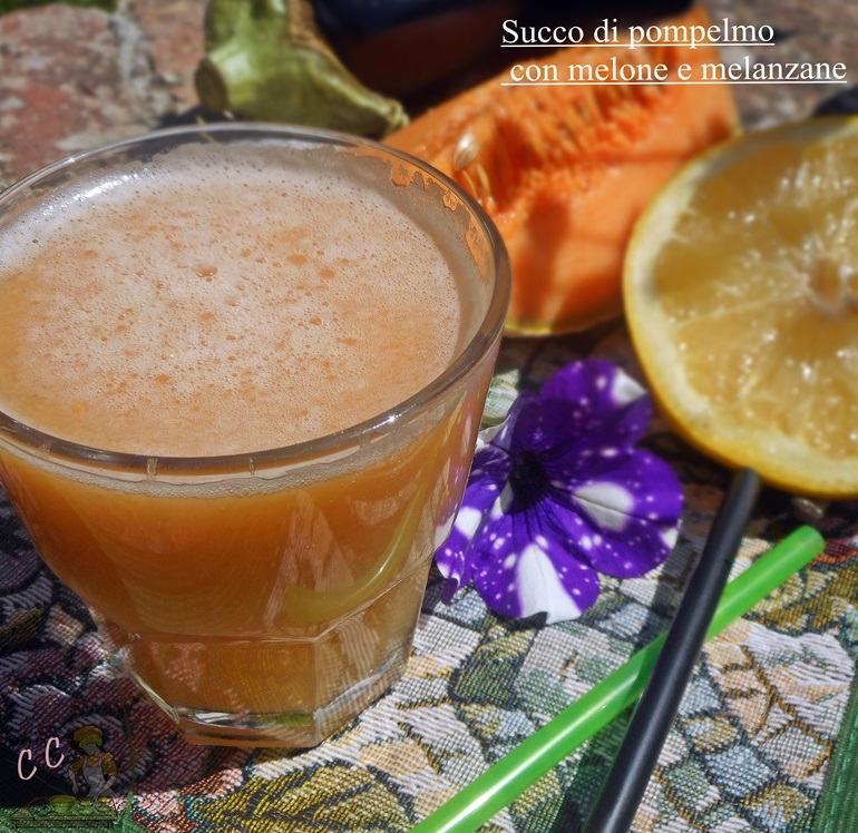 Succo di pompelmo con melone e melanzana