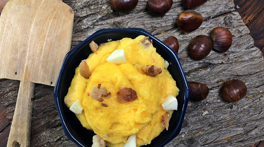 Polenta con taleggio e castagne