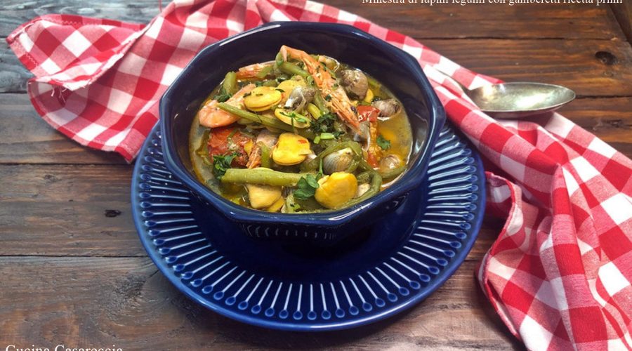 Minestra di lupini legumi con gamberetti ricetta primi piatti